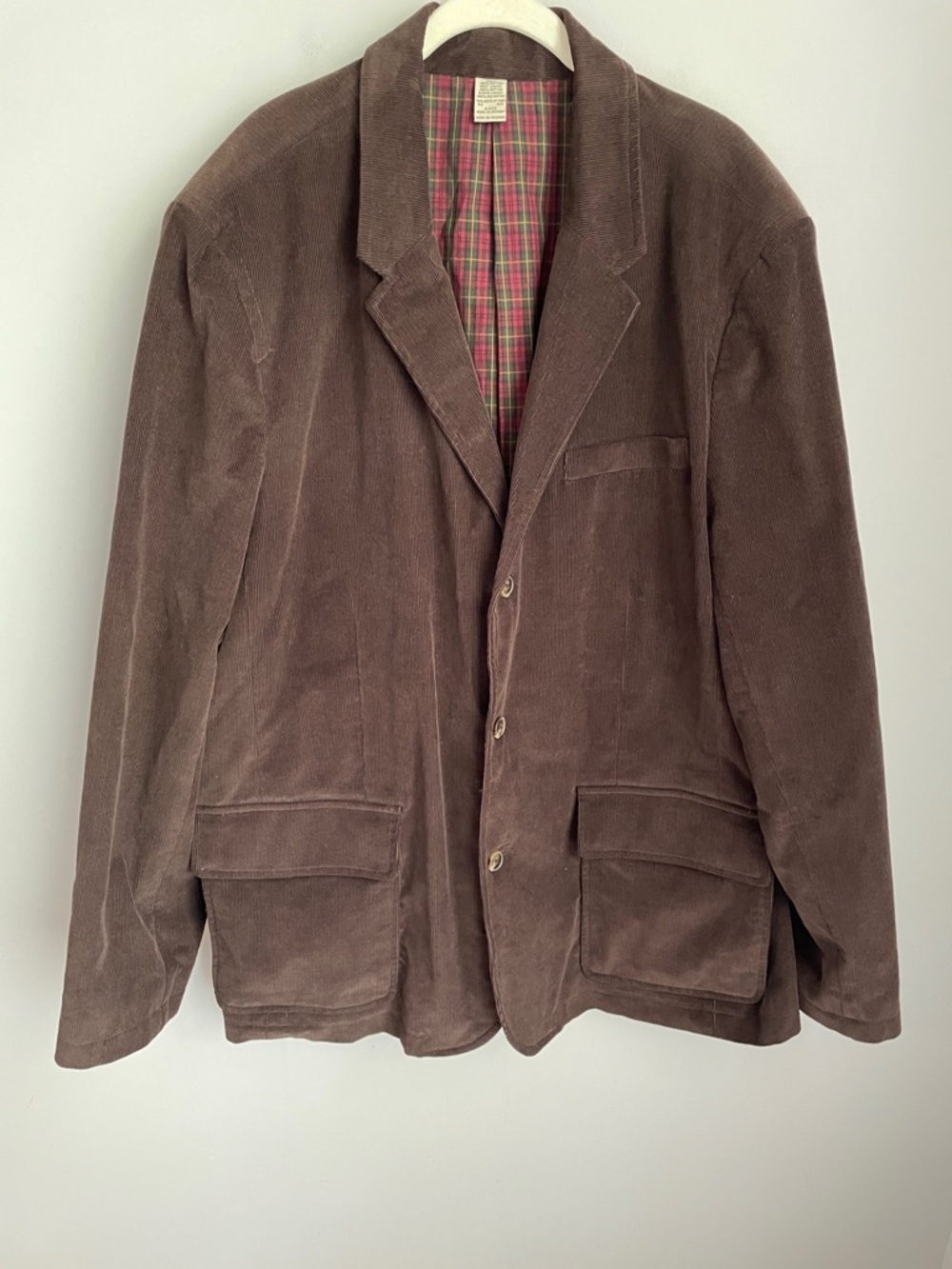 L.L. Bean Men’s Lined Brown Corduroy Blazer Size 52R